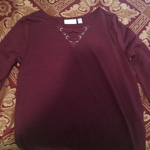 Children’s place burgundy sweater with cut out